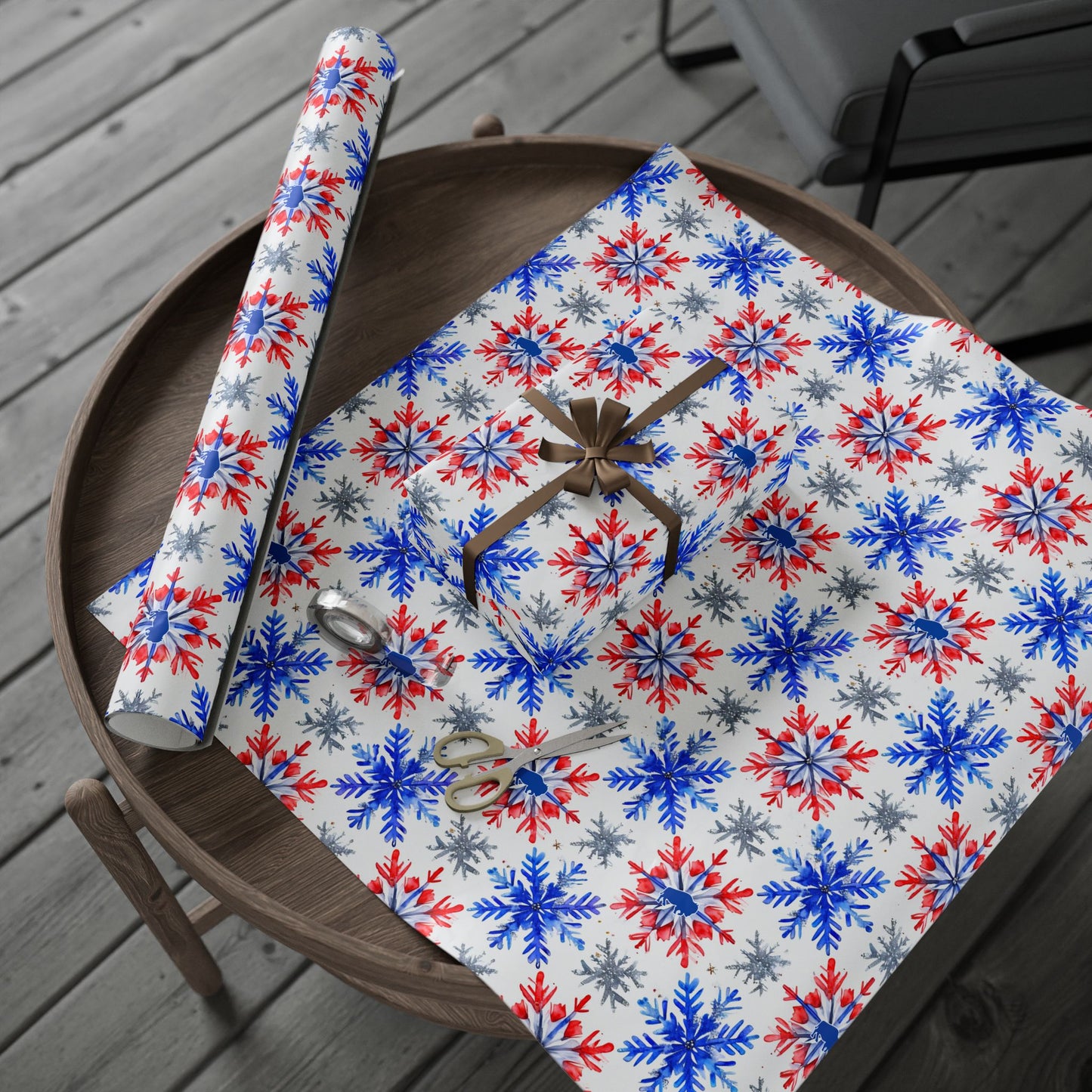 Buffalo Football Snowflake Wrapping Papers