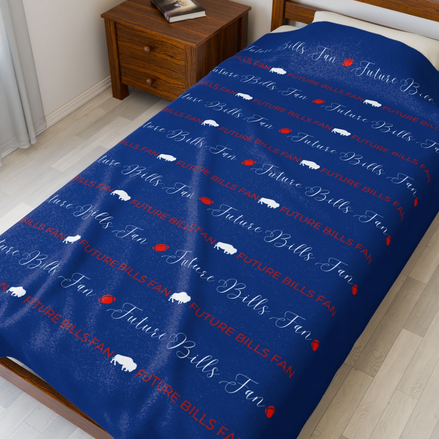 Future Buffalo Football Fan Warm and Cuddly Velveteen Plush Blanket