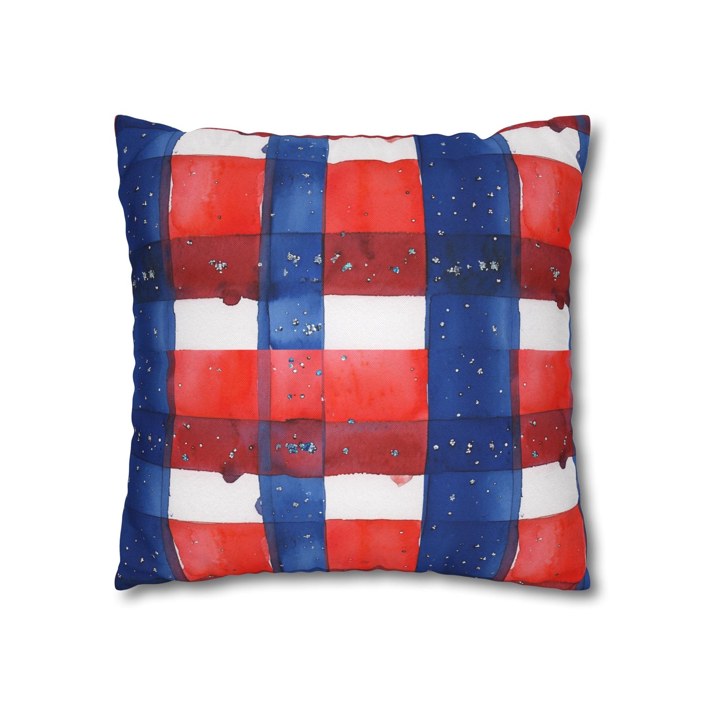 Buffalo Bills Plaid Watercolor Spun Polyester Square Pillowcase