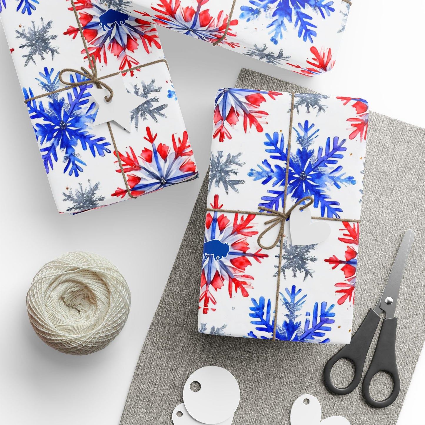 Buffalo Football Snowflake Wrapping Papers