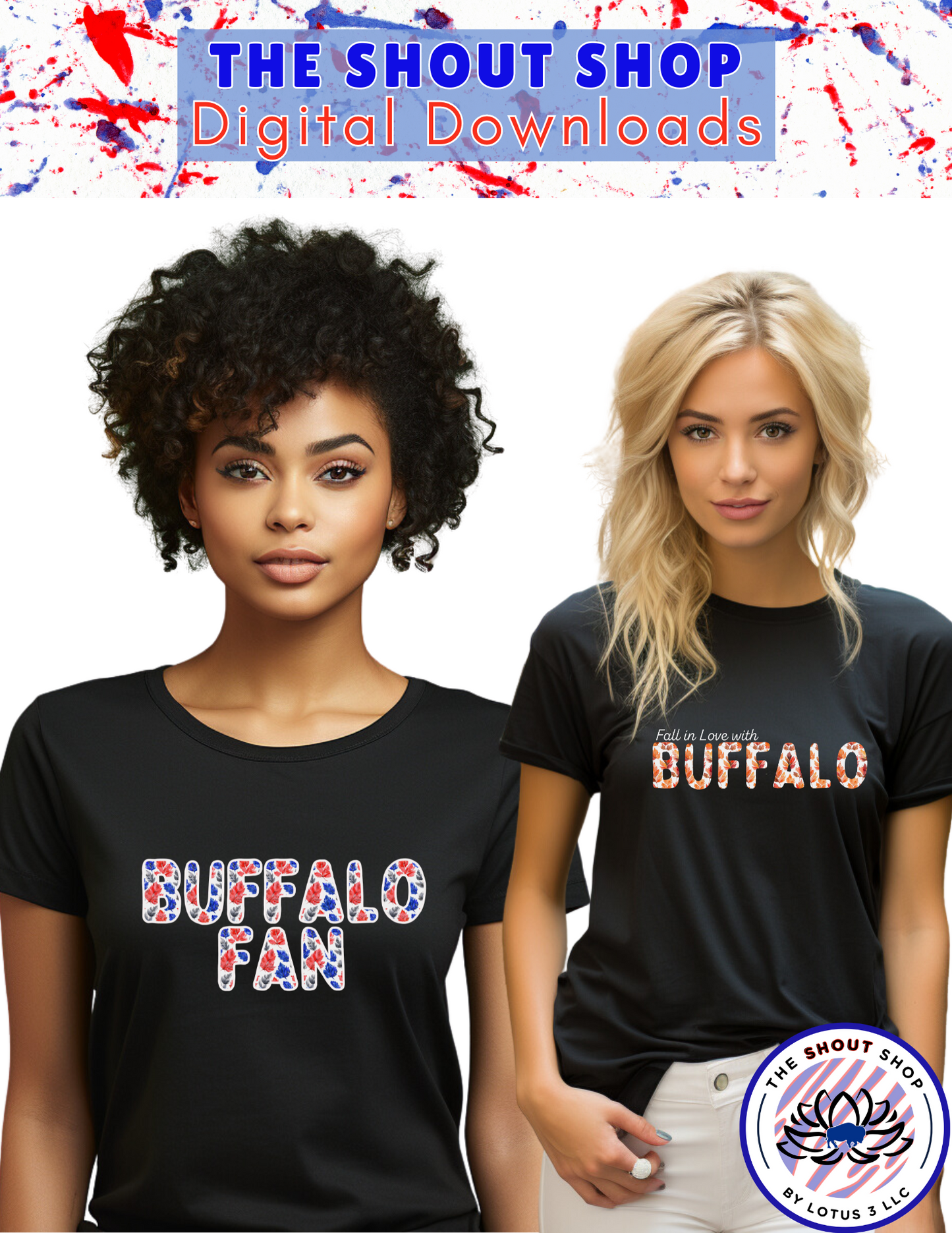 Buffalo Sports Digital Downloads COLLECTION #9: INCLUDES 8 BUFFALO THEMED DIGITAL DOWNLOAD FILES THAT COME IN PNG FORMAT