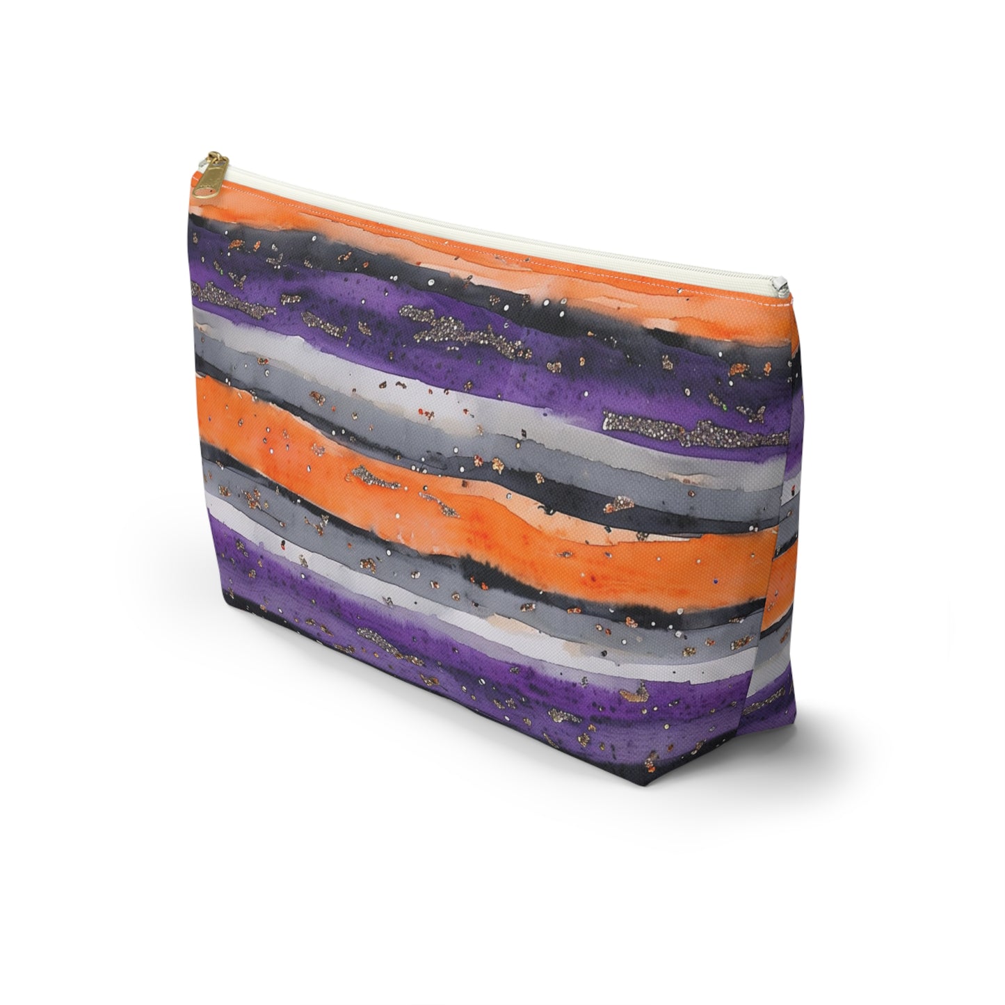 Bandits Watercolor Striped Accessory Pouch w T-bottom