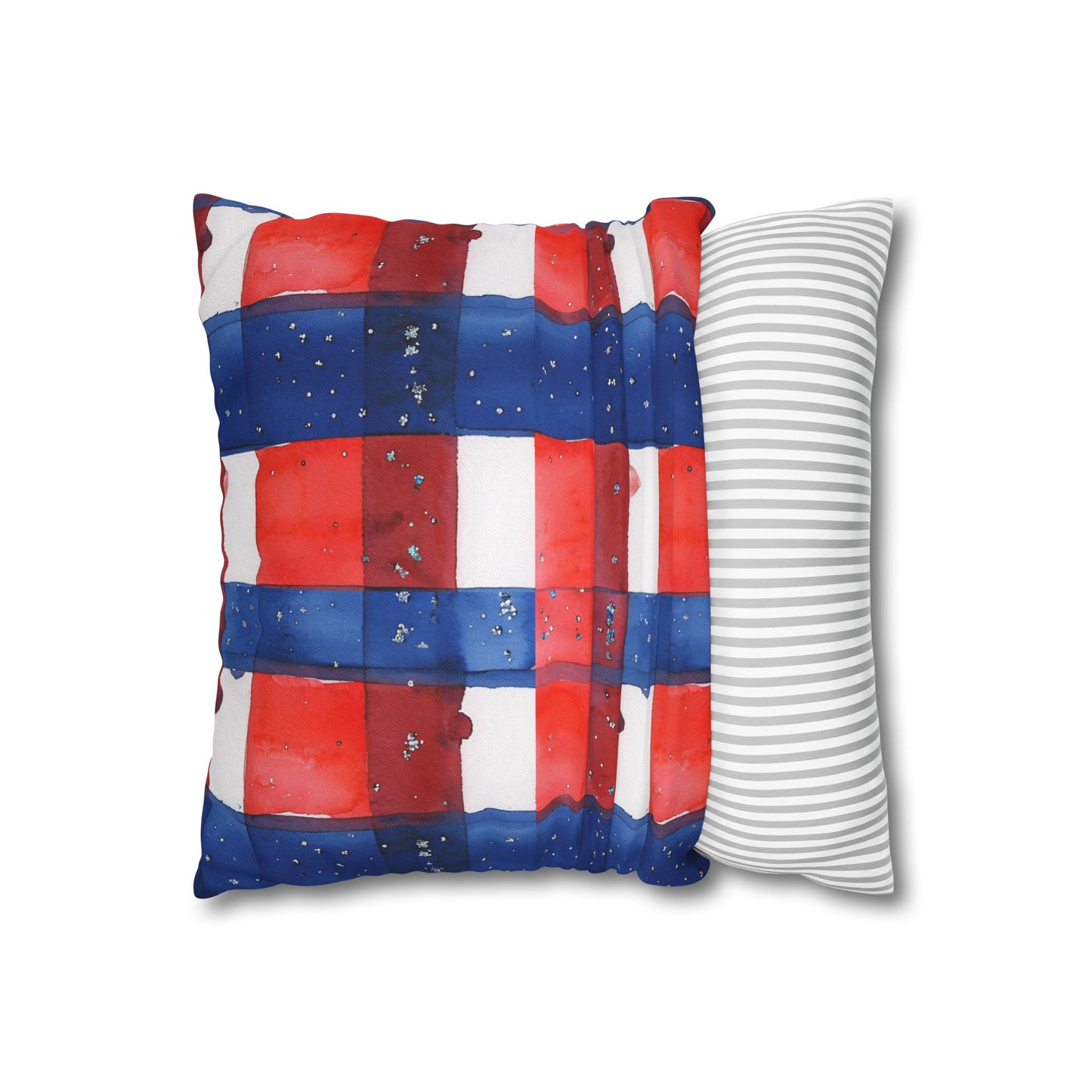 Buffalo Bills Plaid Watercolor Spun Polyester Square Pillowcase