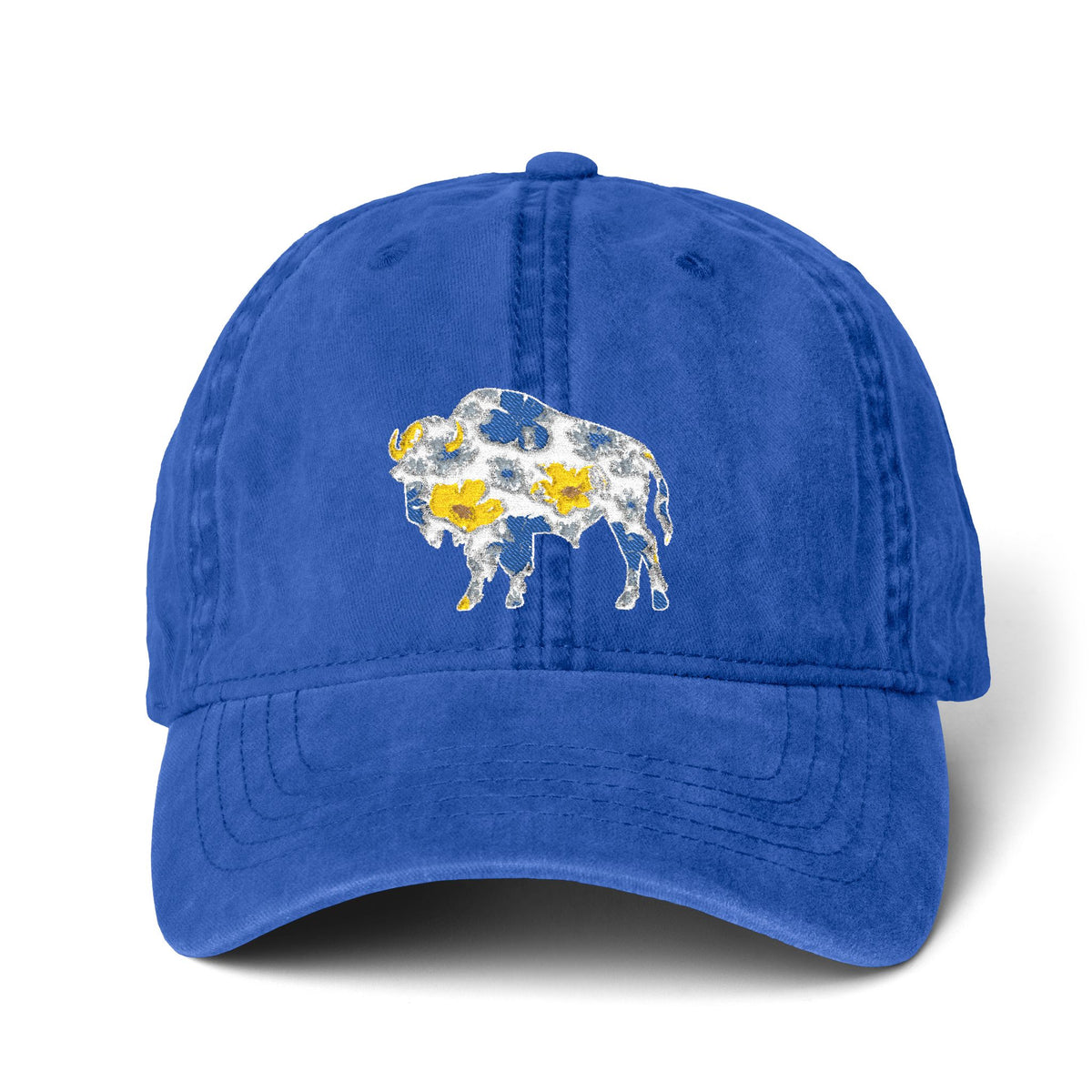 HOCKEY FLORAL BUFFALO Baseball Hat (Embroidery)