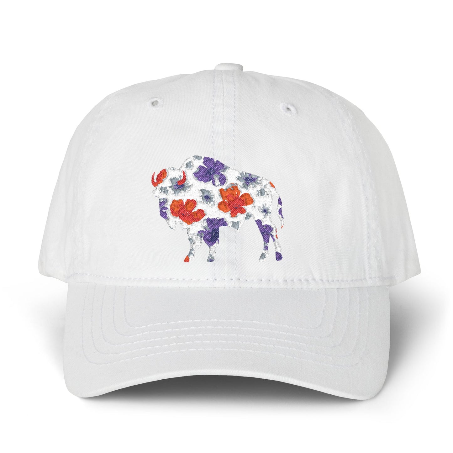 Floral Buffalo Baseball Cap(Embroidery)