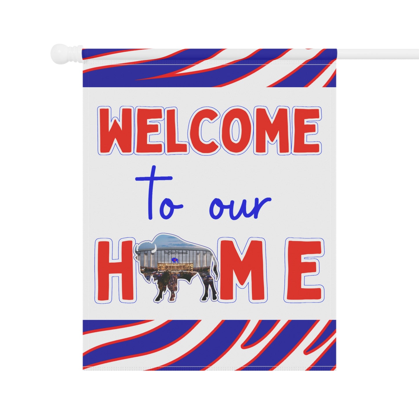 Welcome to our New Home - New Stadium 2026 Animal Stripes Garden Flags