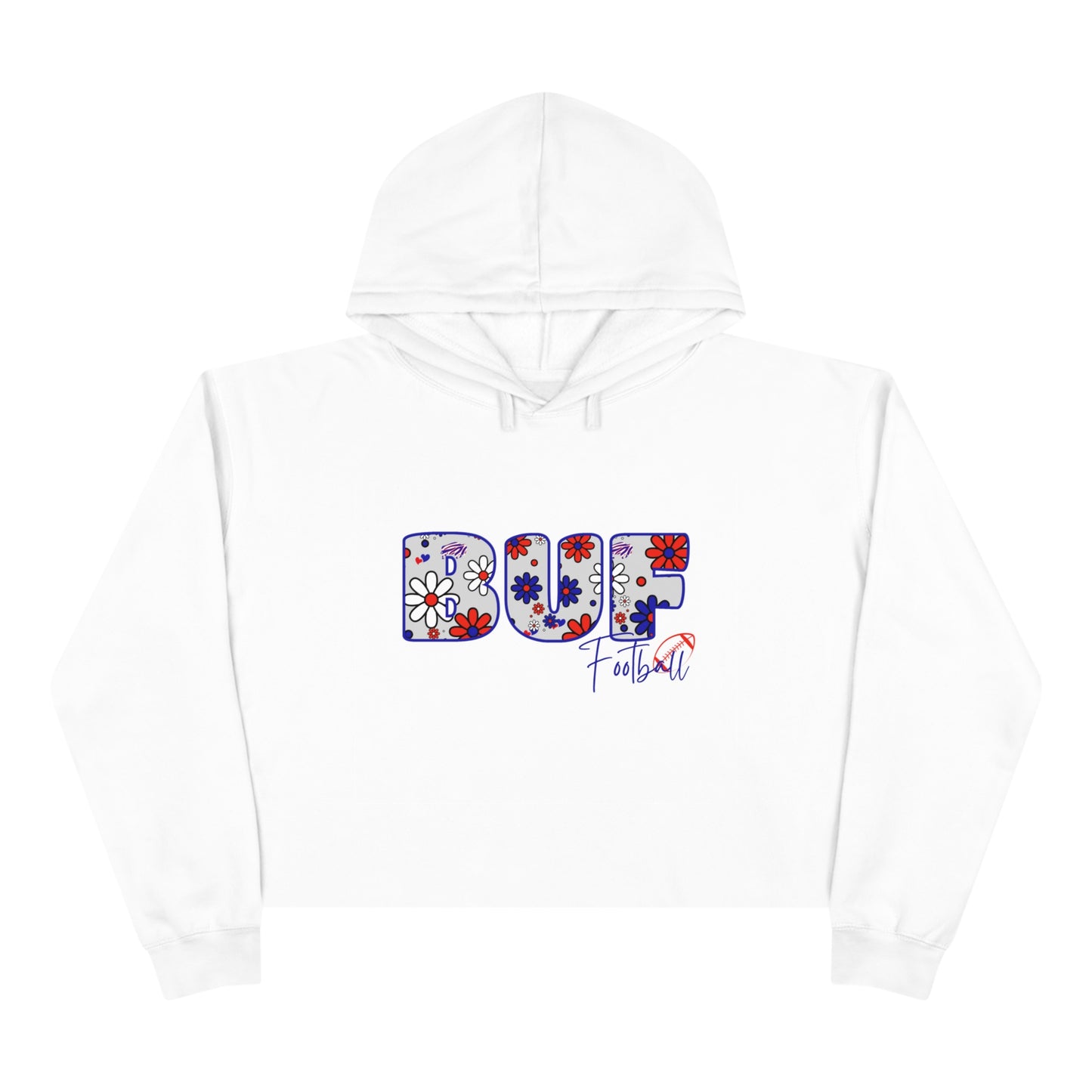 BUF Bills Lacrosse Crop Hoodie ~ Flower Power Design