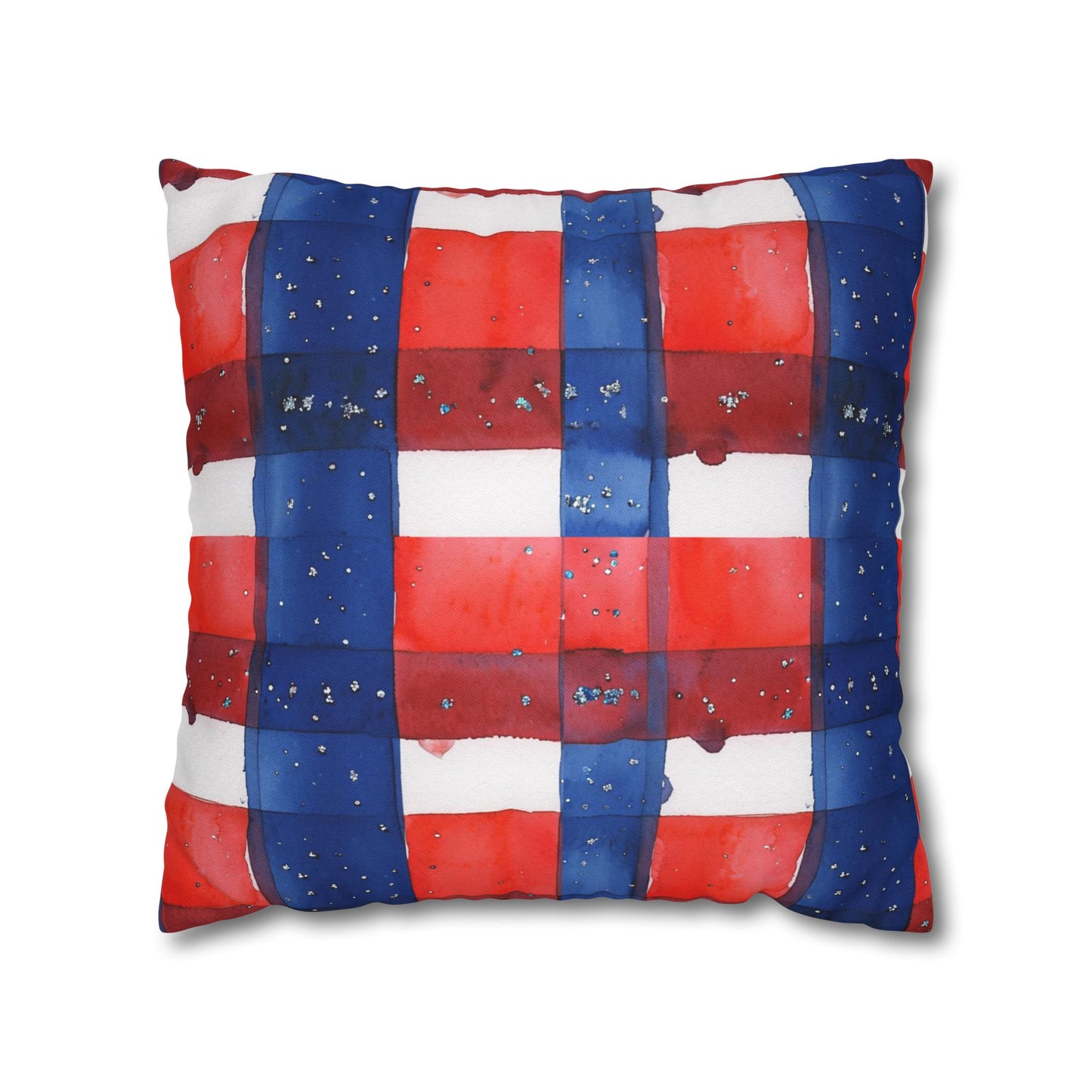 Buffalo Bills Plaid Watercolor Spun Polyester Square Pillowcase