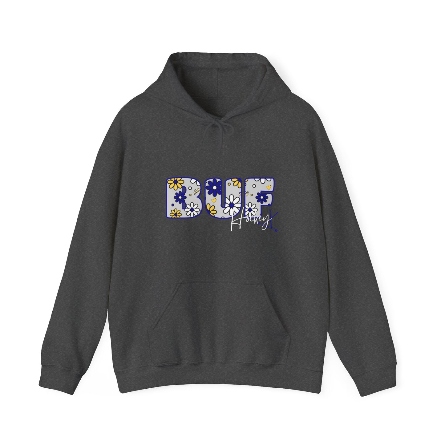 BUF Hockey Unisex Heavy Blend™ Hooded Sweatshirt ~ Flower Power Design