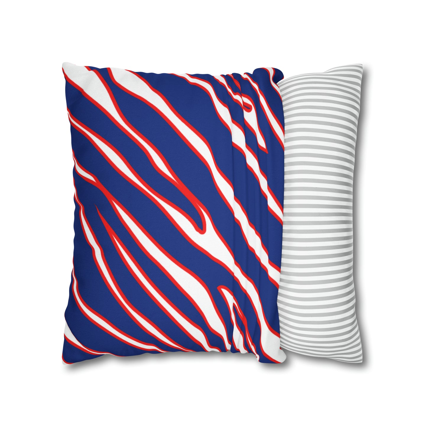 Zubaz Print Red and Blue Spun Polyester Square Pillow Case