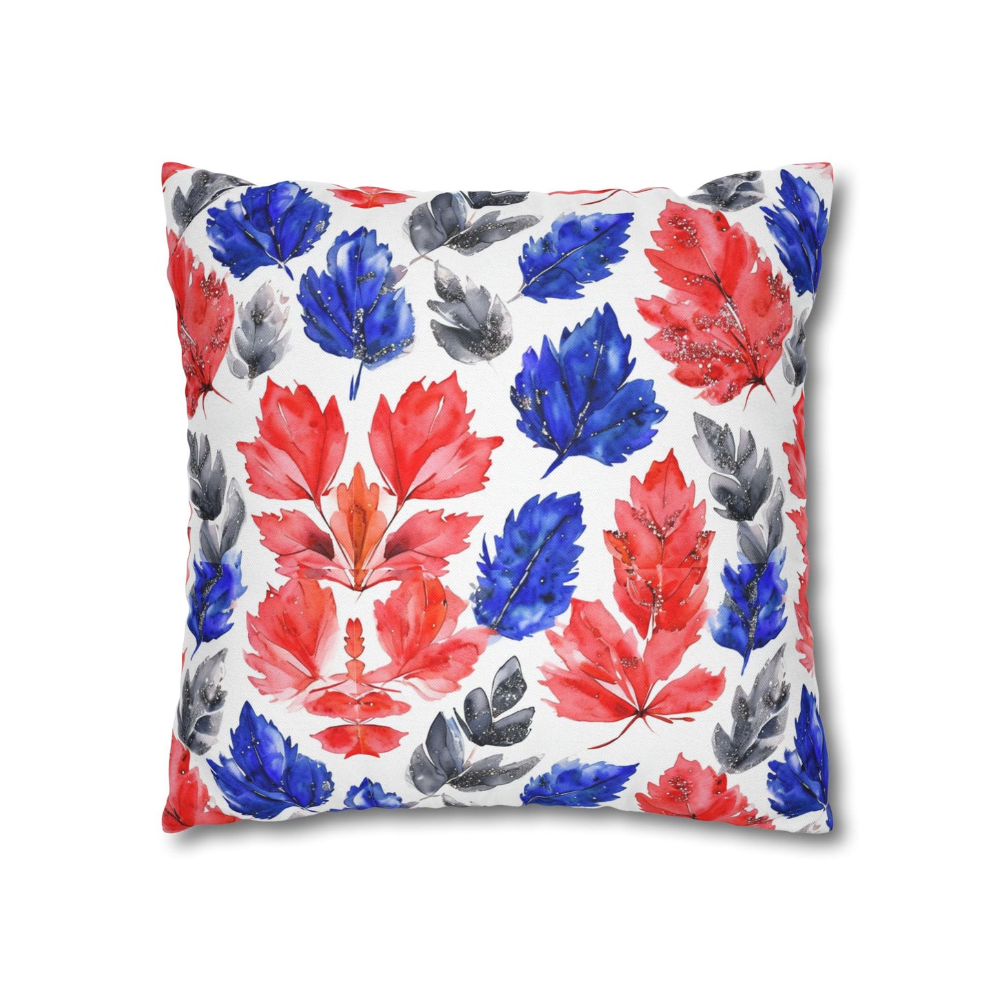 Fall Watercolor Leaves Spun Polyester Square Pillowcase