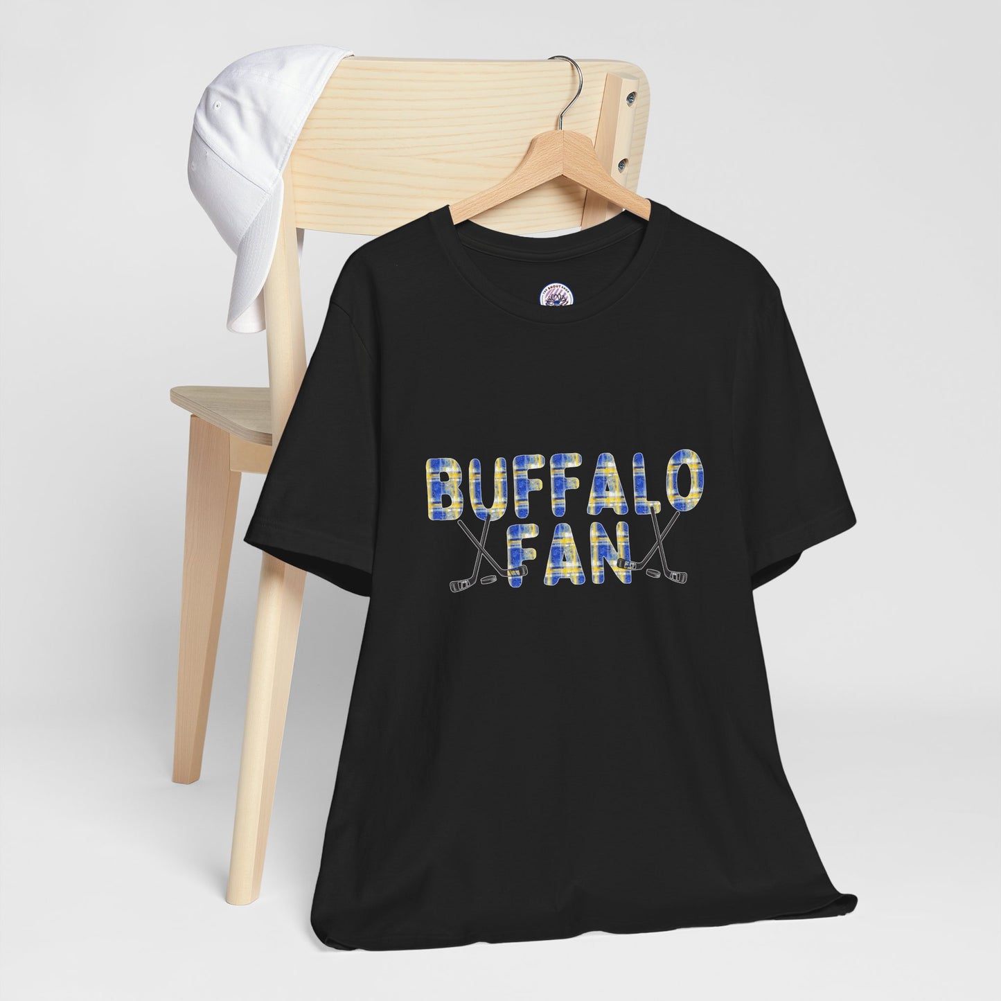 Sabres Watercolor Buffalo Plaid Unisex Short Sleeve Tee