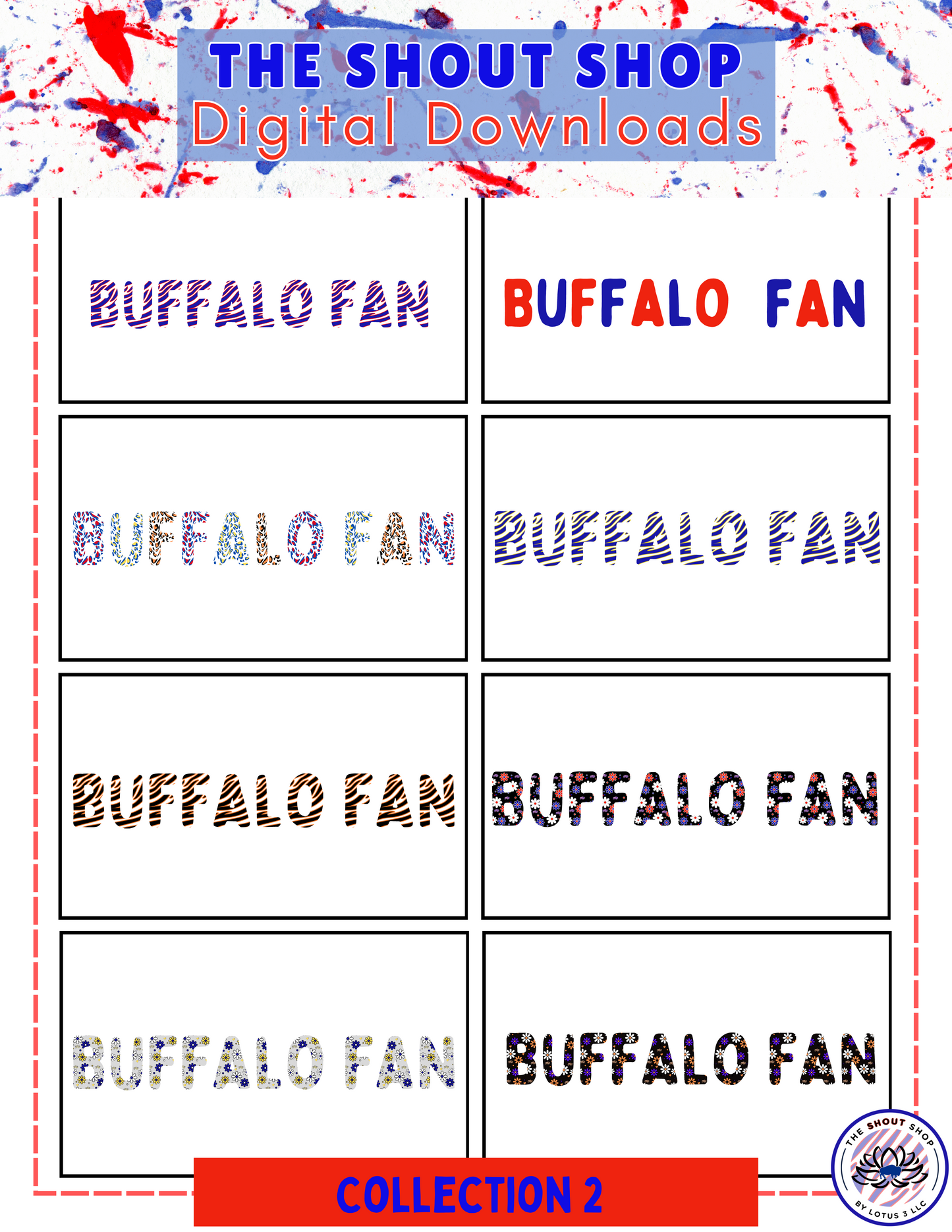 Buffalo Sports Digital Downloads MEGA COLLECTION ALL 13 COLLECTIONS: INCLUDES OVER 100 BUFFALO THEMED DIGITAL DOWNLOAD FILES THAT COME IN PNG FORMAT