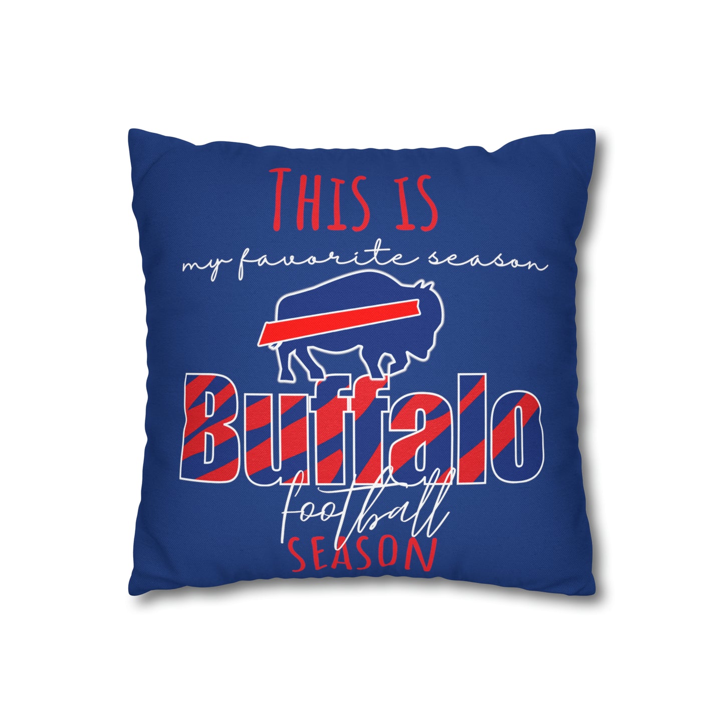 Buffalo Bills Spun Polyester Square Pillow Case