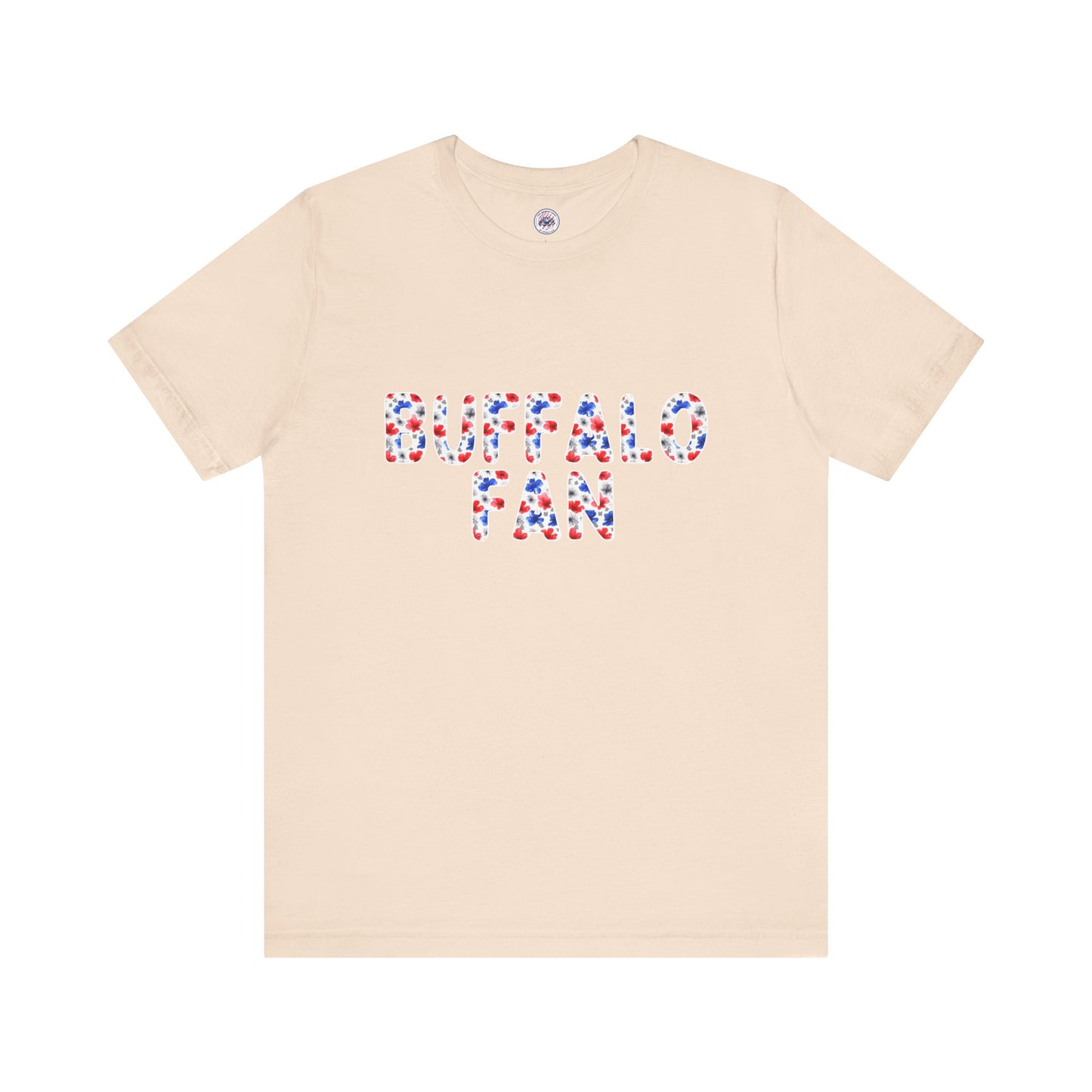 Floral Watercolor Buffalo Fan Unisex Short Sleeve Tee
