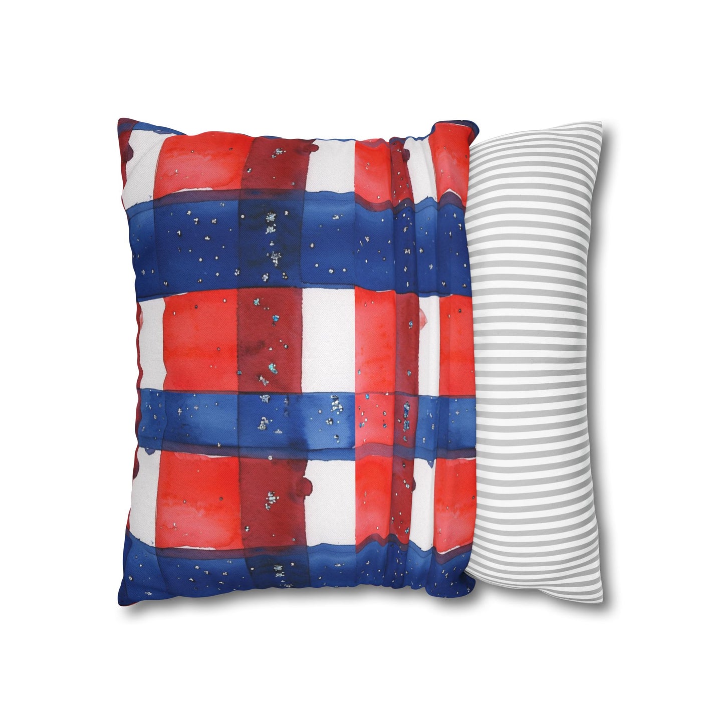 Buffalo Bills Plaid Watercolor Spun Polyester Square Pillowcase