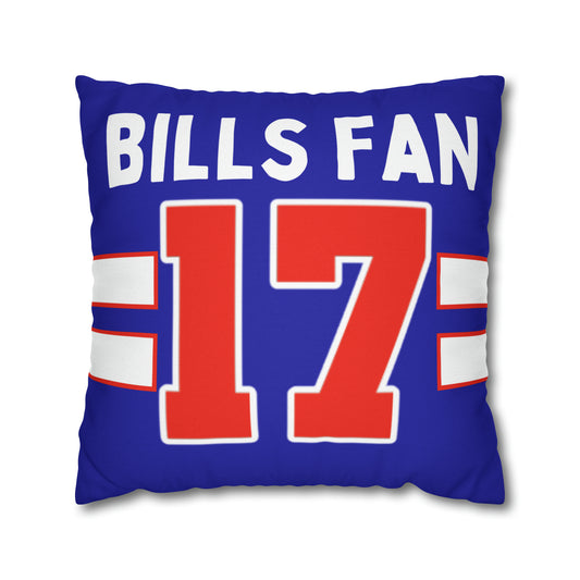 #17 Buffalo Bills Fan Spun Polyester Square Pillow Case
