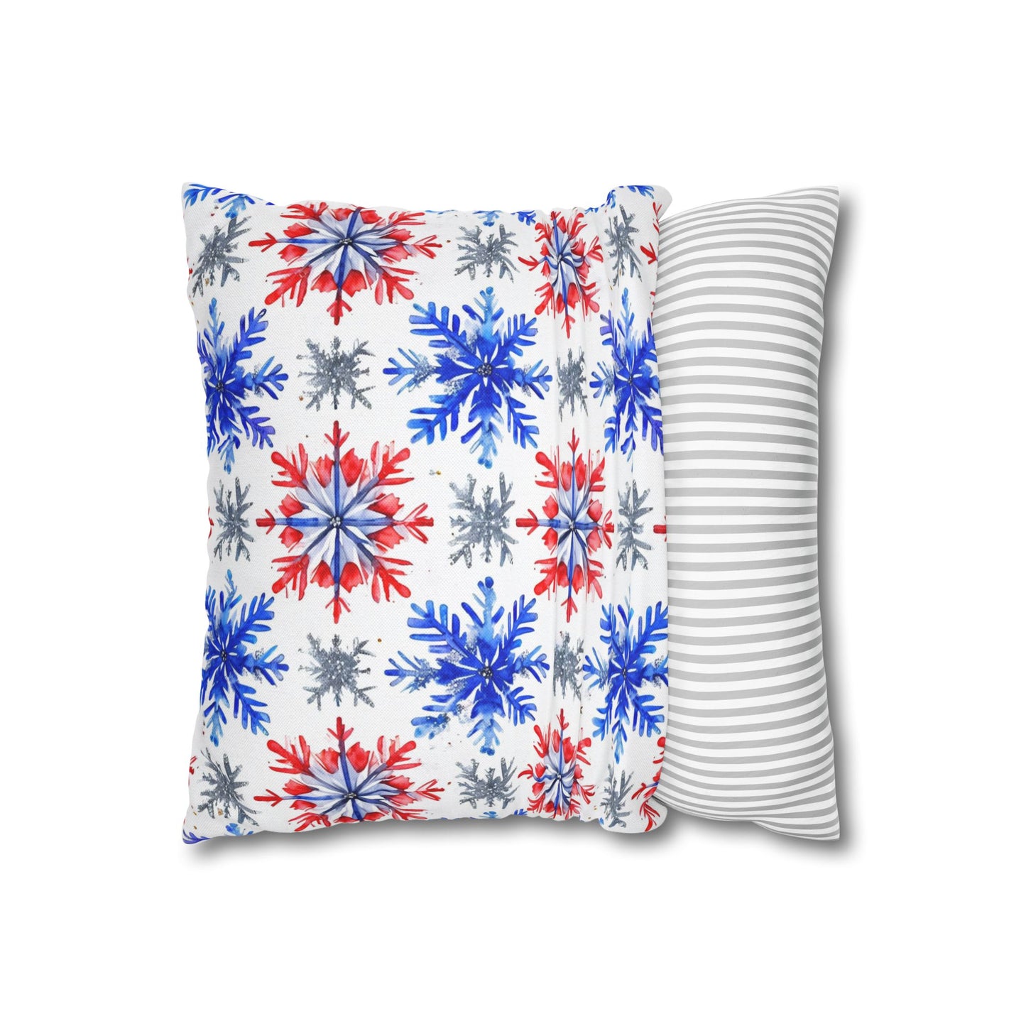 Watercolor Snowflake Spun Polyester Square Pillowcase