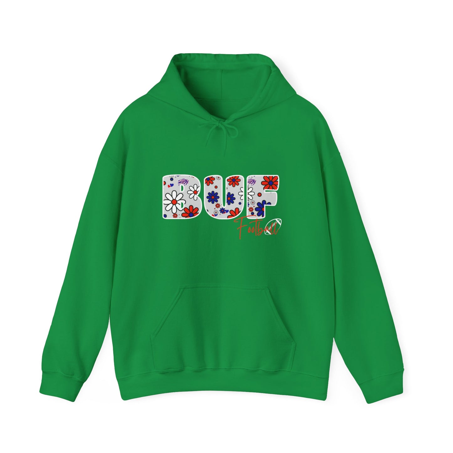 BUF Football Unisex Heavy Blend™ Hooded Sweatshirt ~ Flower Power Design