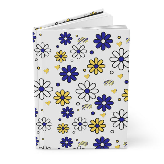 Sabres Flower Power 6" x 9" 150 Page (75 sheets) white lined paper Hardcover Journal
