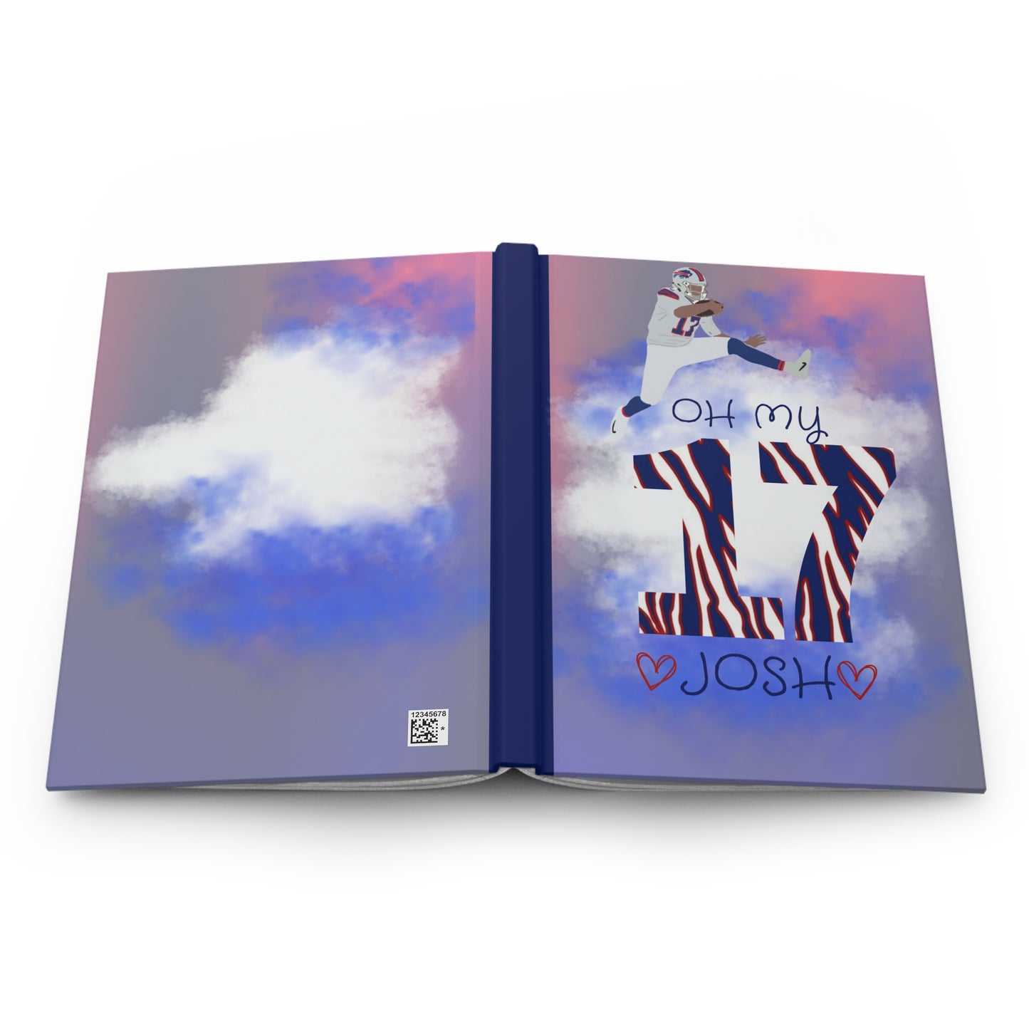 "Oh My Josh" 6 inch x 9 inch 150 Page (75 sheets of white lined paper)  Hardcover Matte Journal