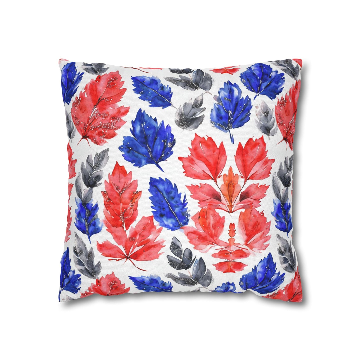 Fall Watercolor Leaves Spun Polyester Square Pillowcase