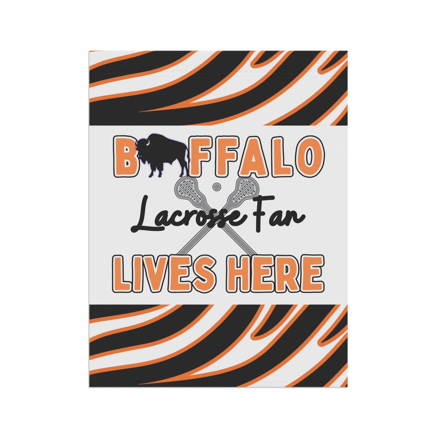 Buffalo Lacrosse Fan Animal Stripe Garden Flag