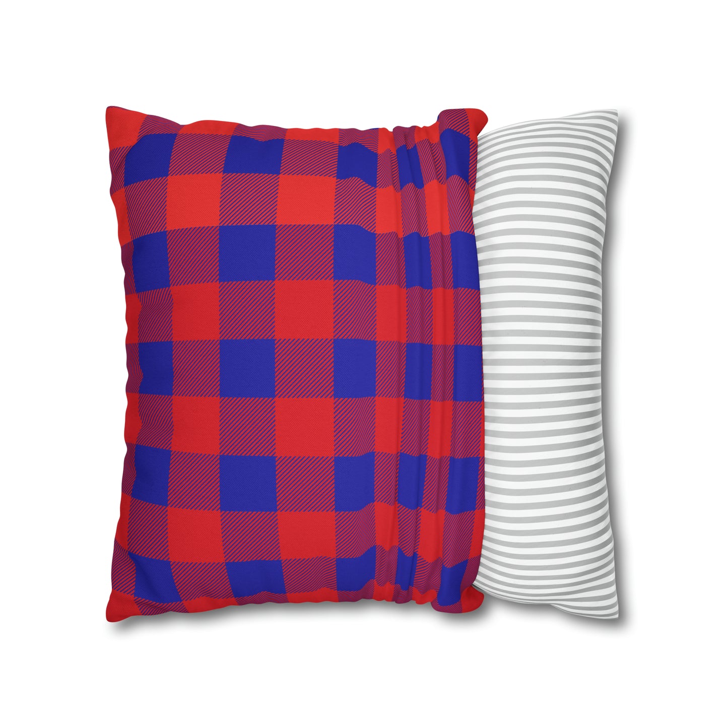 Bills Buffalo Plaid Spun Polyester Square Pillow Case