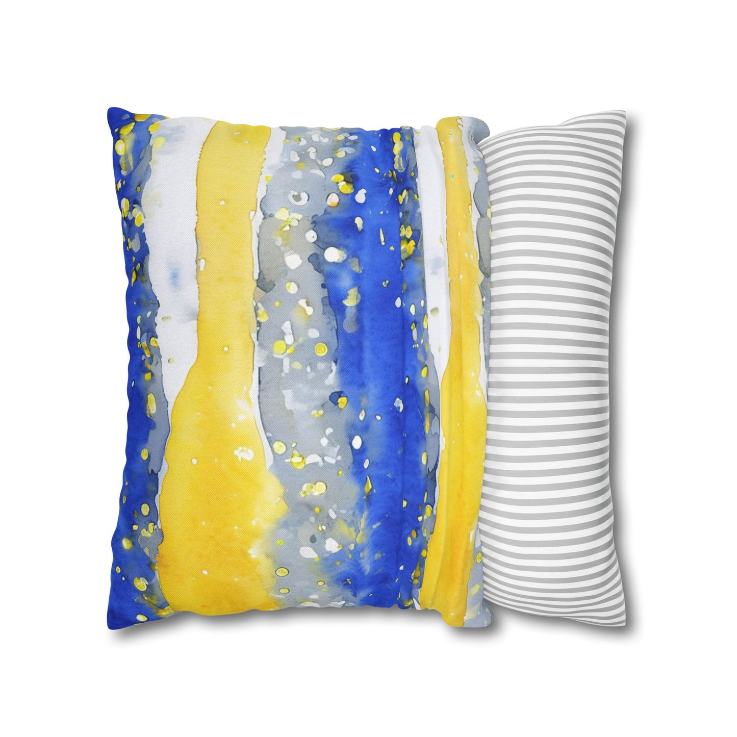 Sabres Stripe Watercolor Spun Polyester Square Pillowcase