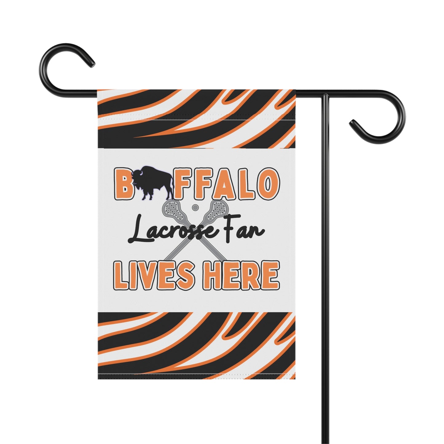 Buffalo Lacrosse Fan Animal Stripe Garden Flag