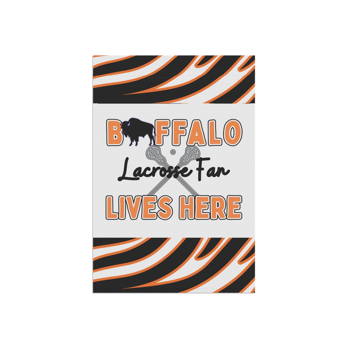 Buffalo Lacrosse Fan Animal Stripe Garden Flag