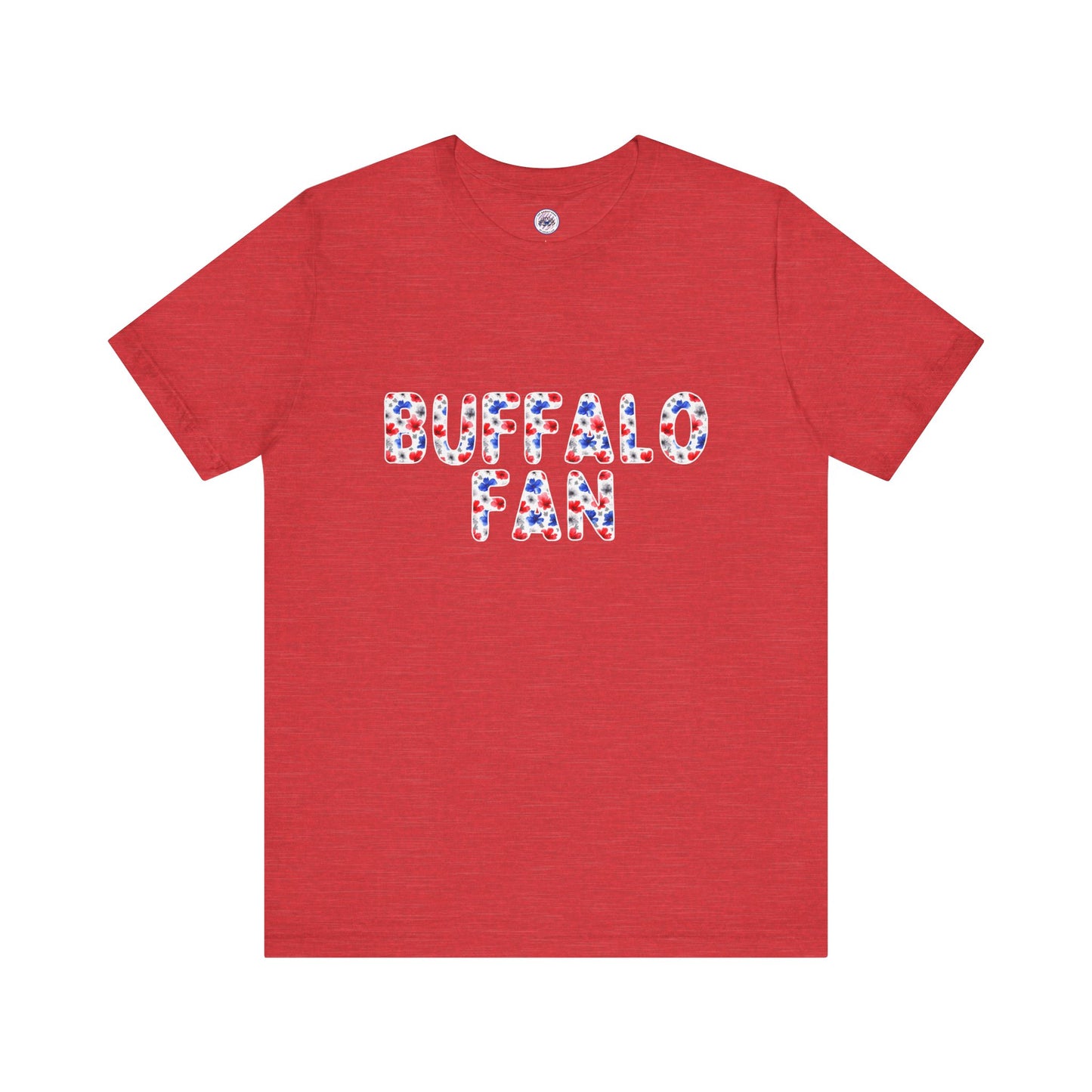 Floral Watercolor Buffalo Fan Unisex Short Sleeve Tee