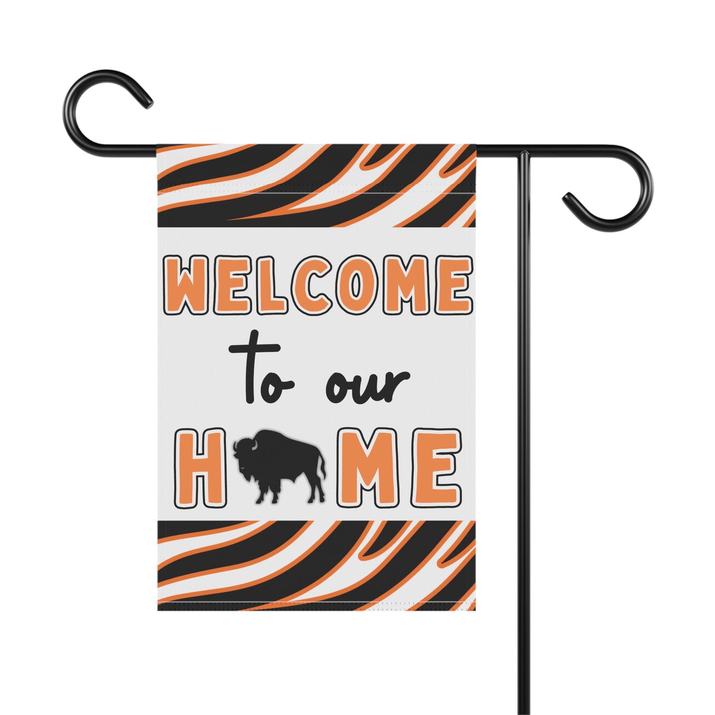 Orange & Black Welcome to Our Home House & Garden Flags