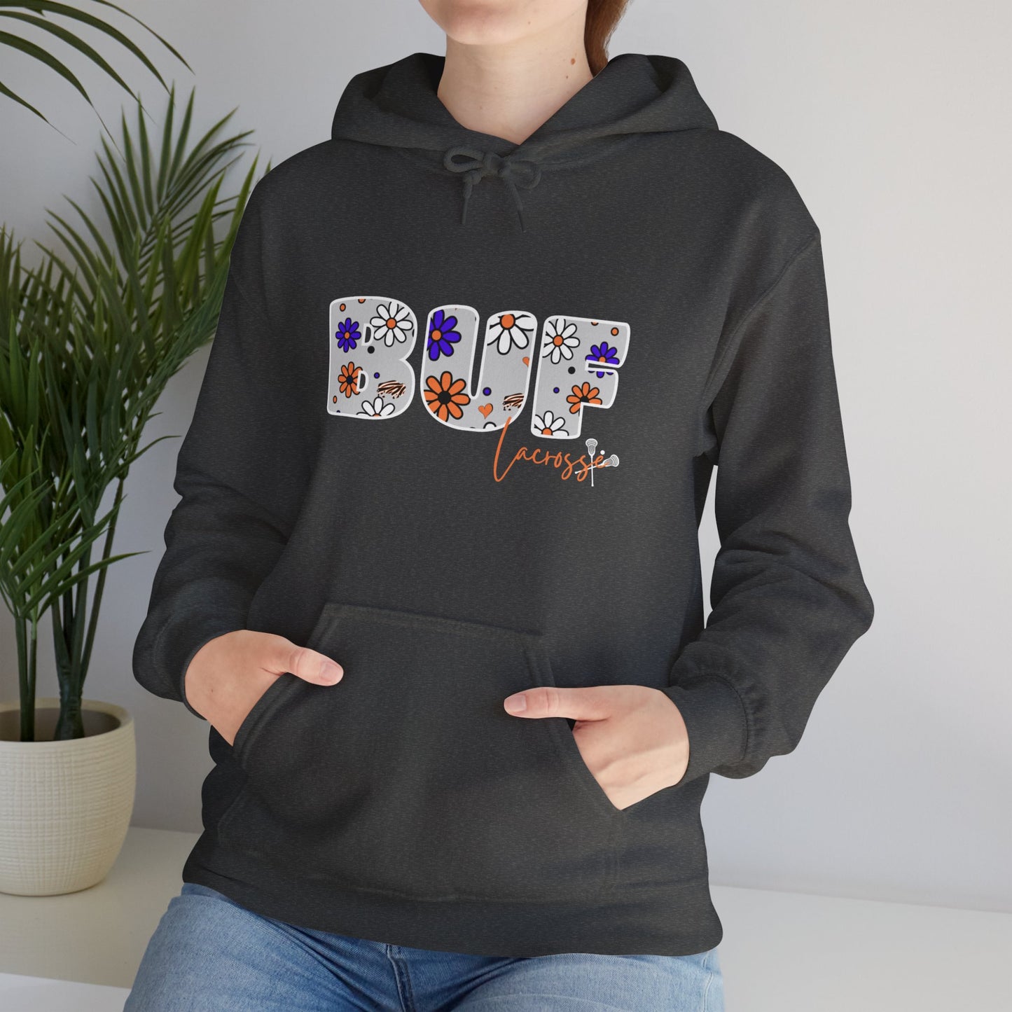 BUF Lacrosse Unisex Heavy Blend™ Hooded Sweatshirt ~ Flower Power Design