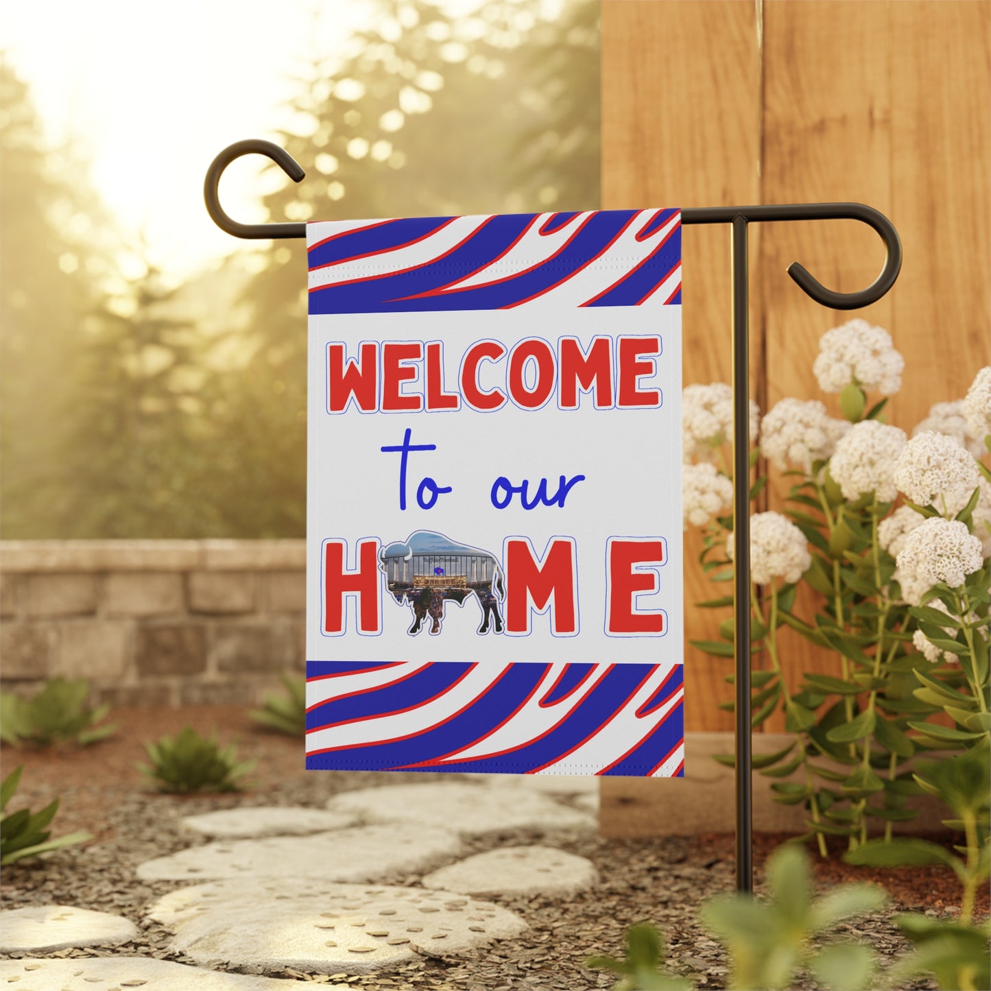 Welcome to our New Home - New Stadium 2026 Animal Stripes Garden Flags