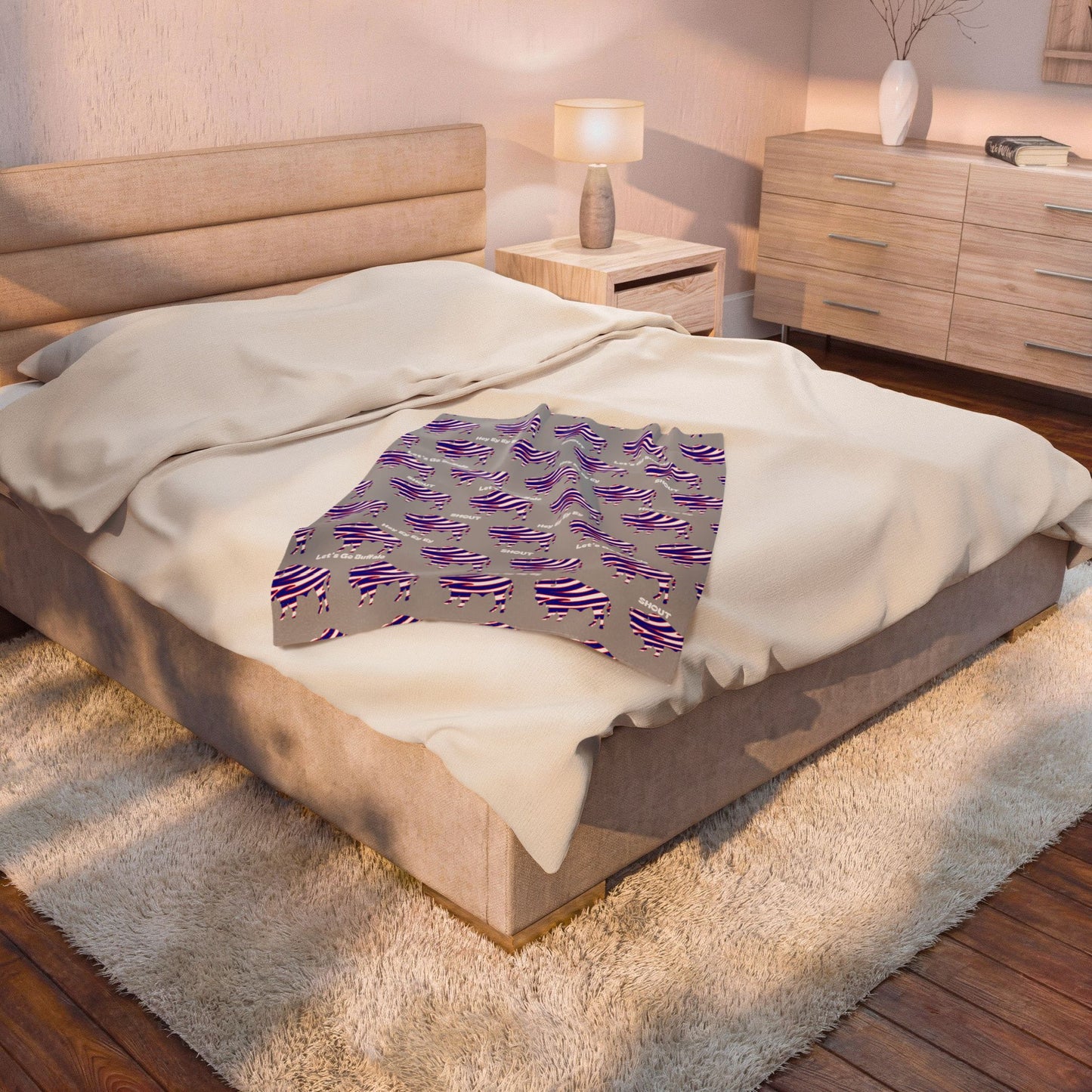 zubaz buffalo Velveteen Plush Blanket