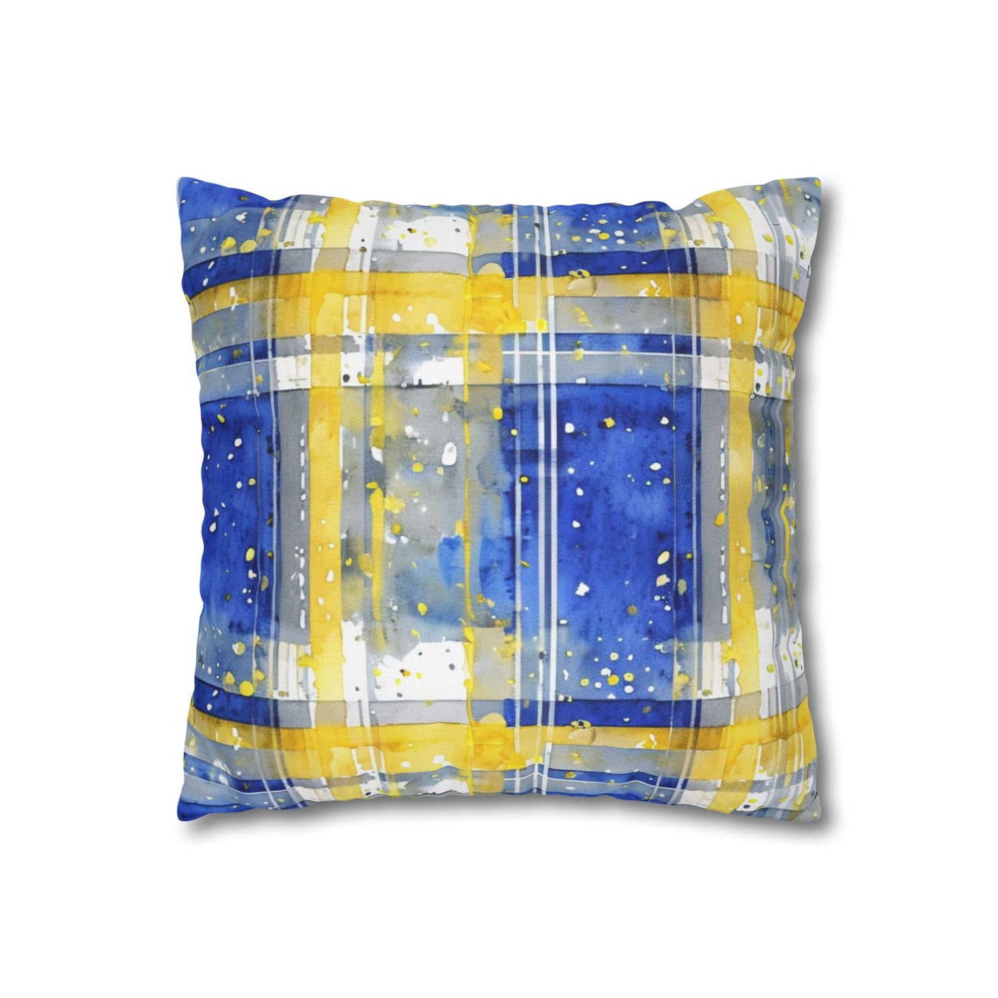 Buffalo Sabres Plaid Watercolor Spun Polyester Square Pillowcase