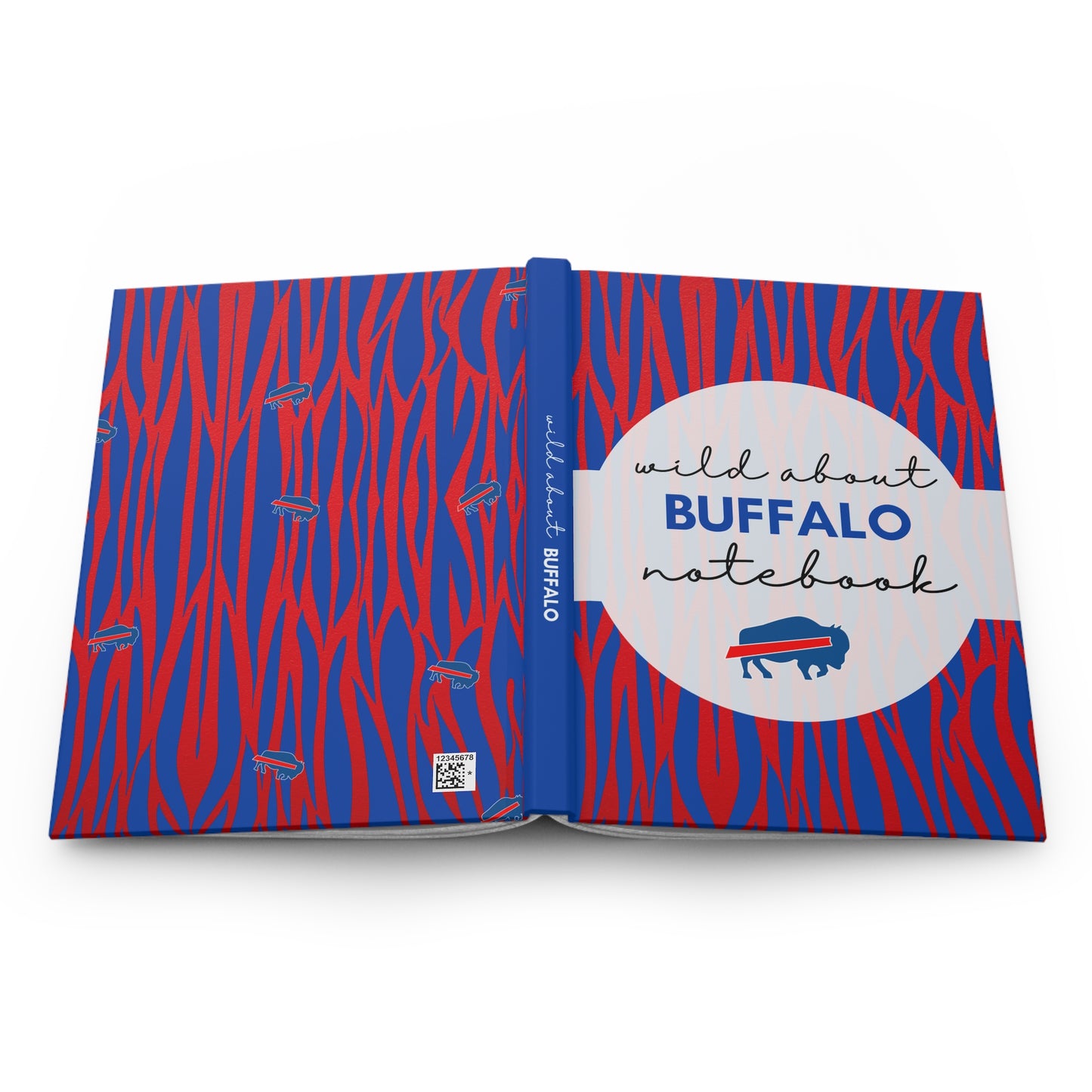 Wild About BUFFALO 6" x 9" 150 Page (75 sheets) white lined paper Hardcover Journal Matte (Pattern #15)