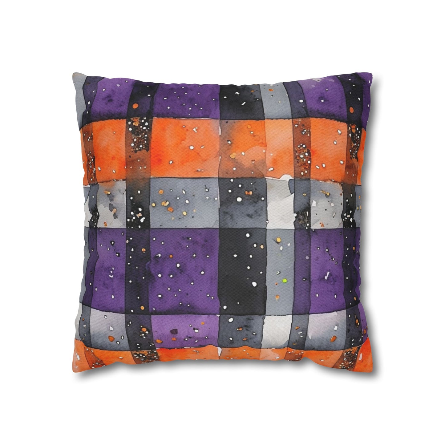 Bandits Plaid Watercolor Spun Polyester Square Pillowcase