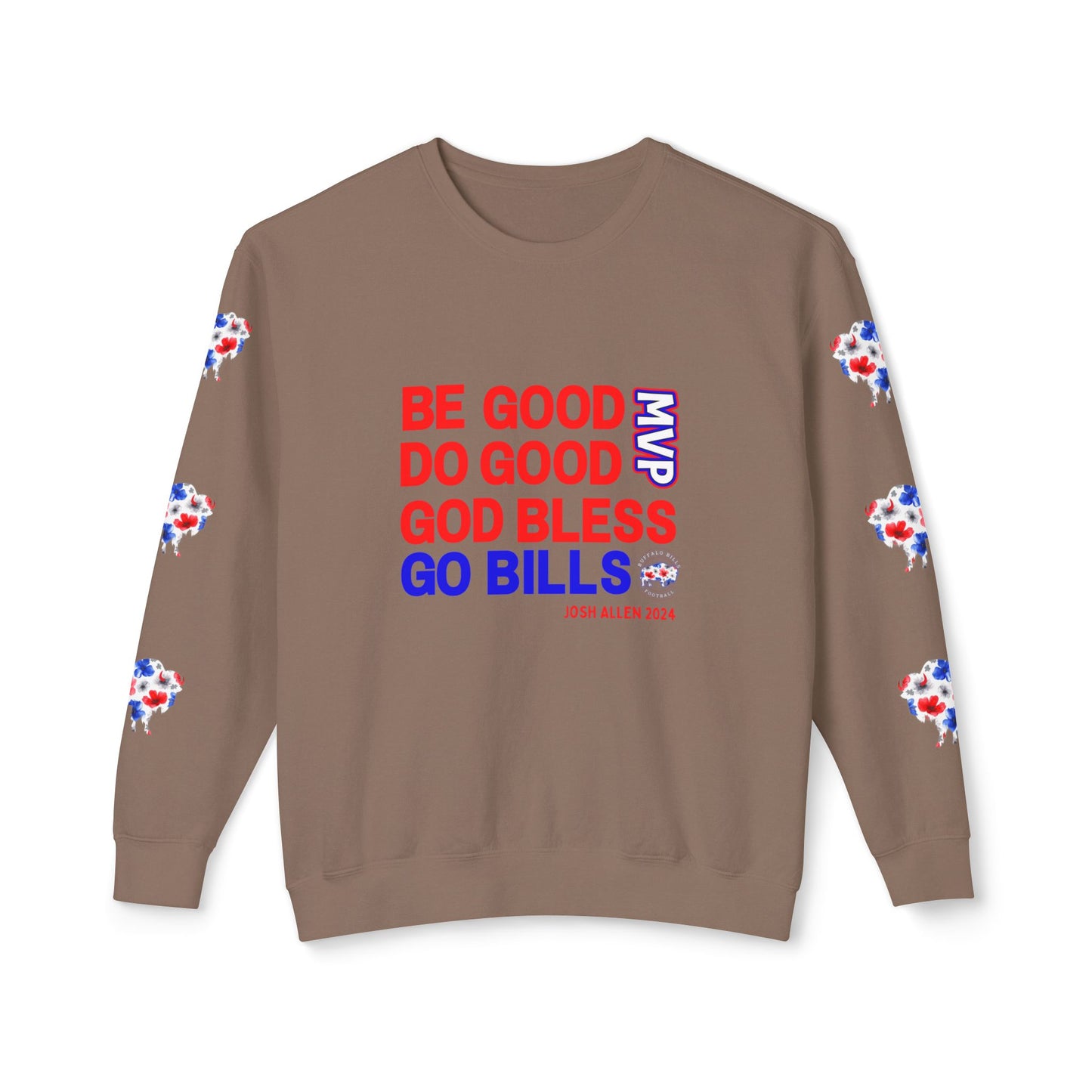 JOSH 2024 MVP "Be Good, Do Good" Buffalo Bills Unisex Lightweight Crewneck Sweatshirt