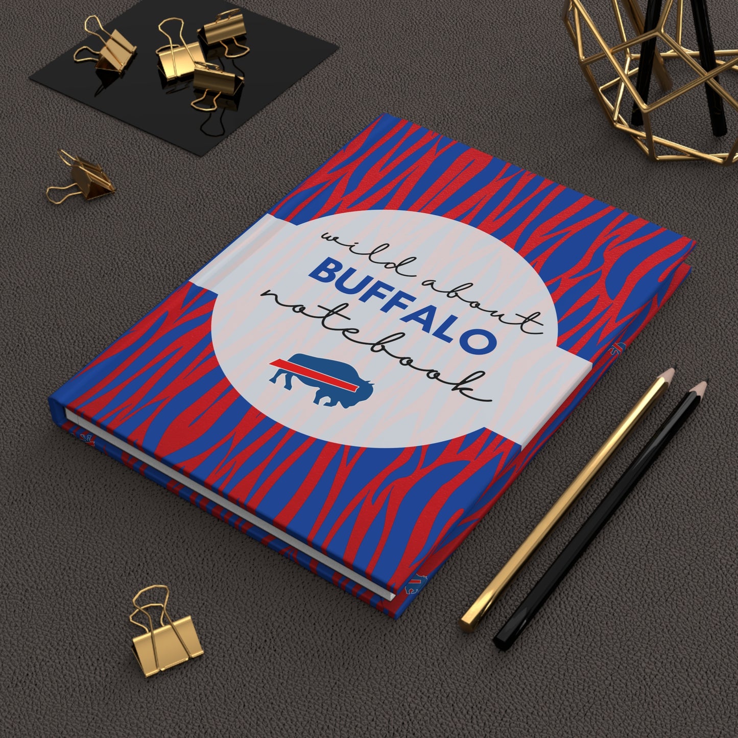 Wild About BUFFALO 6" x 9" 150 Page (75 sheets) white lined paper Hardcover Journal Matte (Pattern #15)