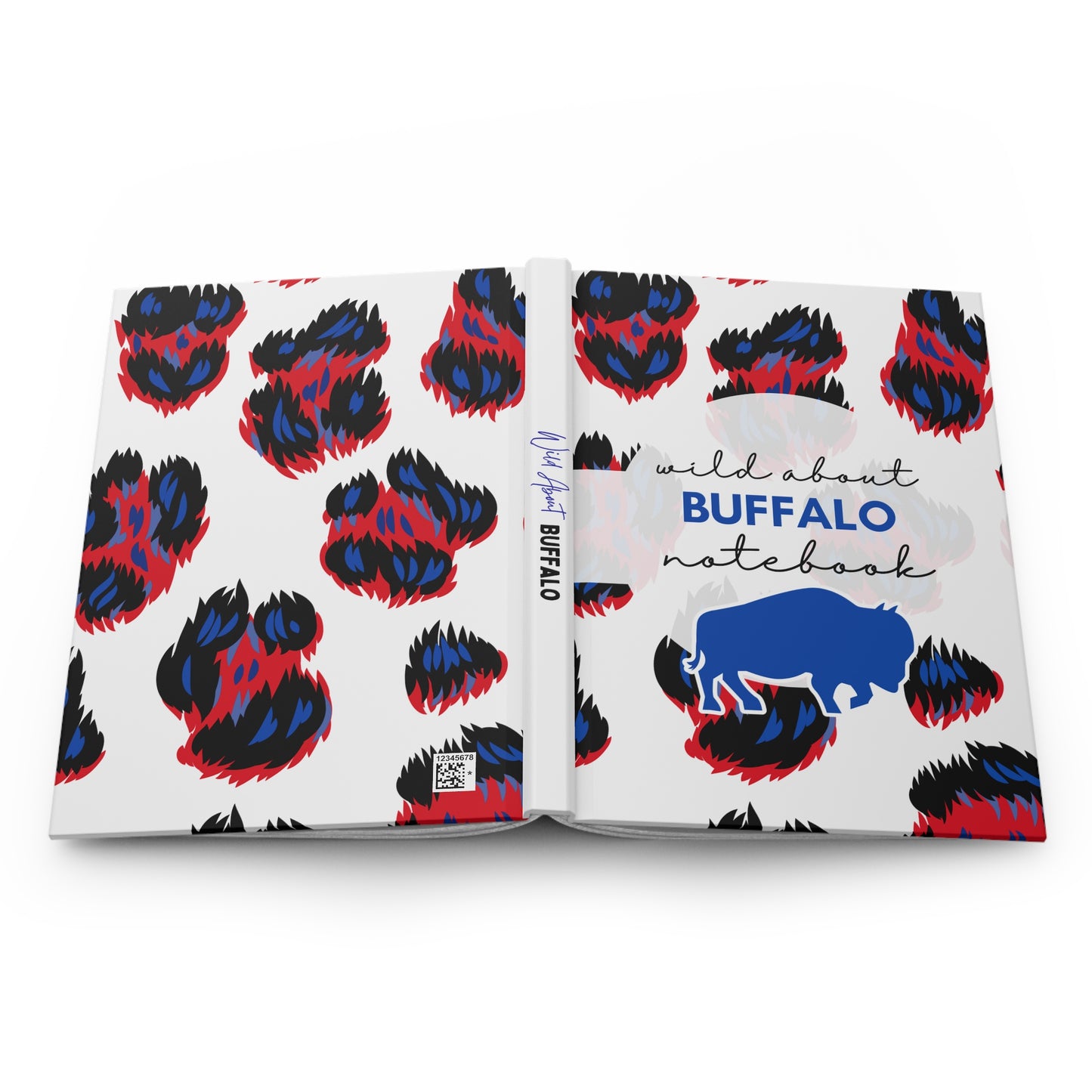 Wild About BUFFALO 6" x 9" 150 Page (75 sheets) white lined paper Hardcover Journal Paw Print Design