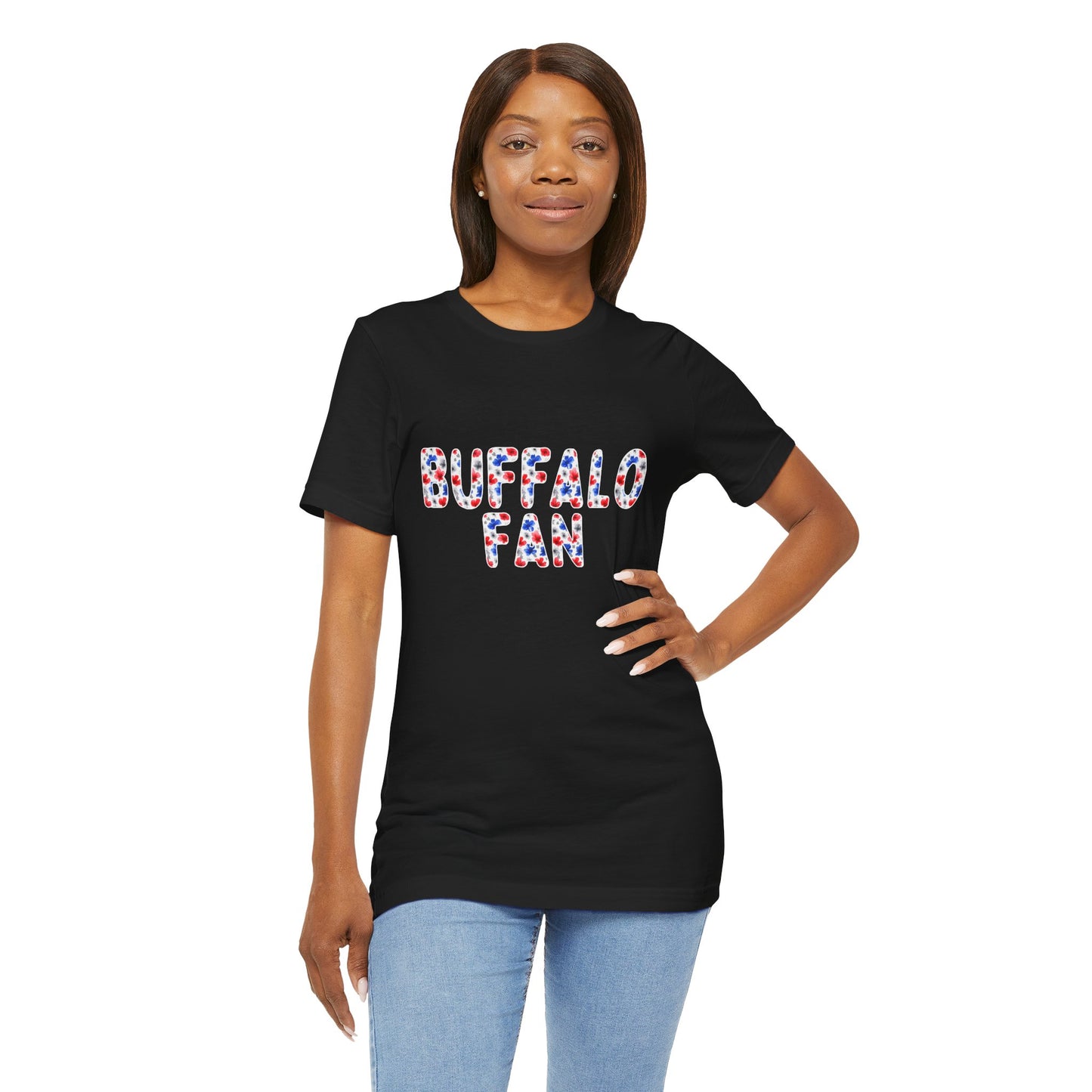 Floral Watercolor Buffalo Fan Unisex Short Sleeve Tee