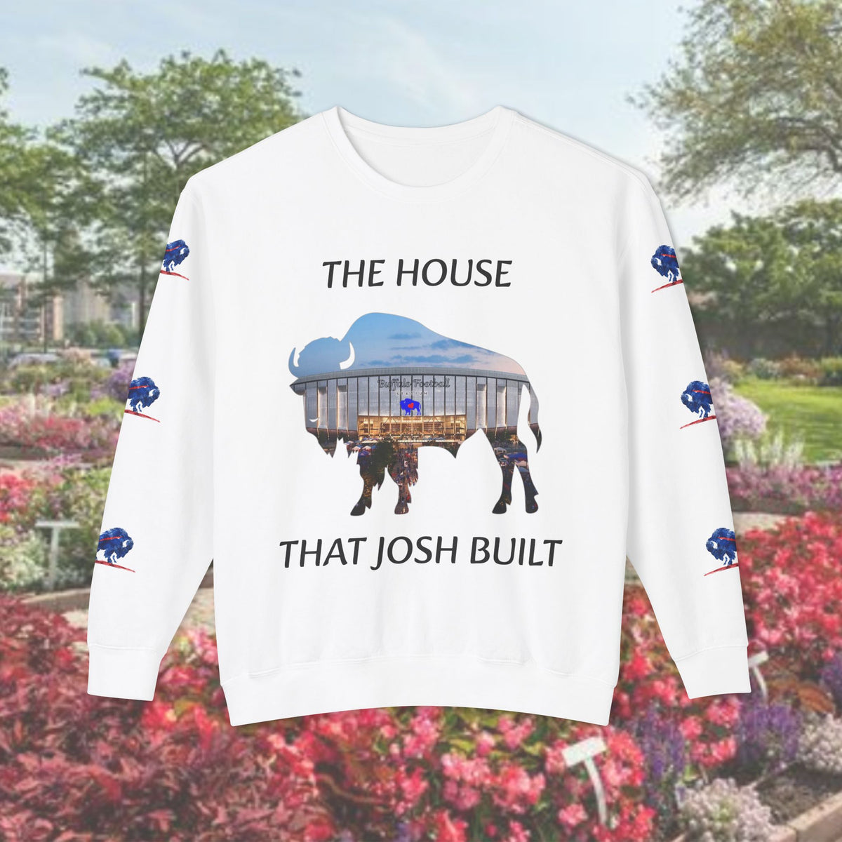 Copy of Watercolor Buffalo Football Unisex Lightweight Crewneck Sweatshirt