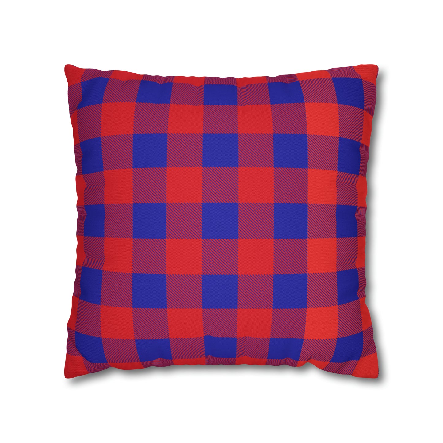 Bills Buffalo Plaid Spun Polyester Square Pillow Case