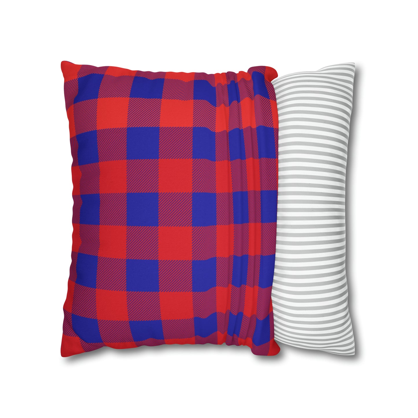 Bills Buffalo Plaid Spun Polyester Square Pillow Case