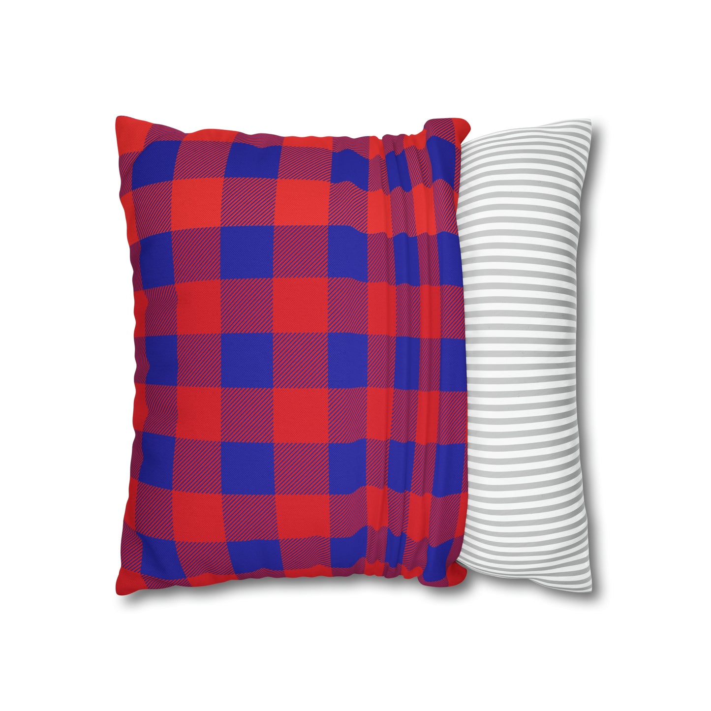 Bills Buffalo Plaid Spun Polyester Square Pillow Case