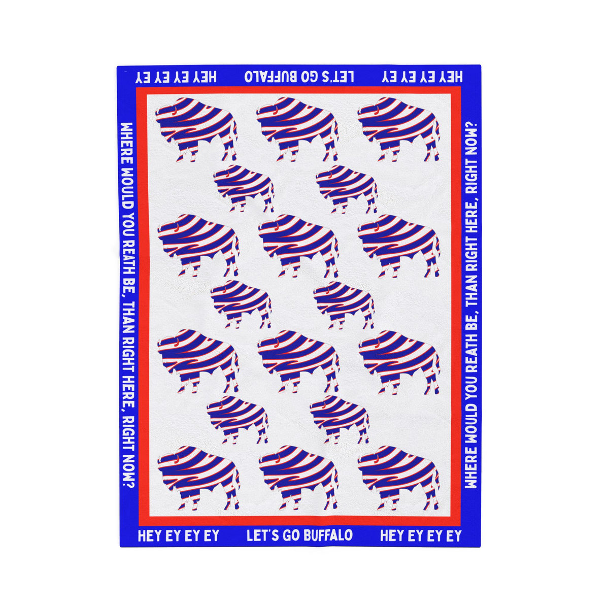 Let's Go Buffalo Velveteen Plush Blanket