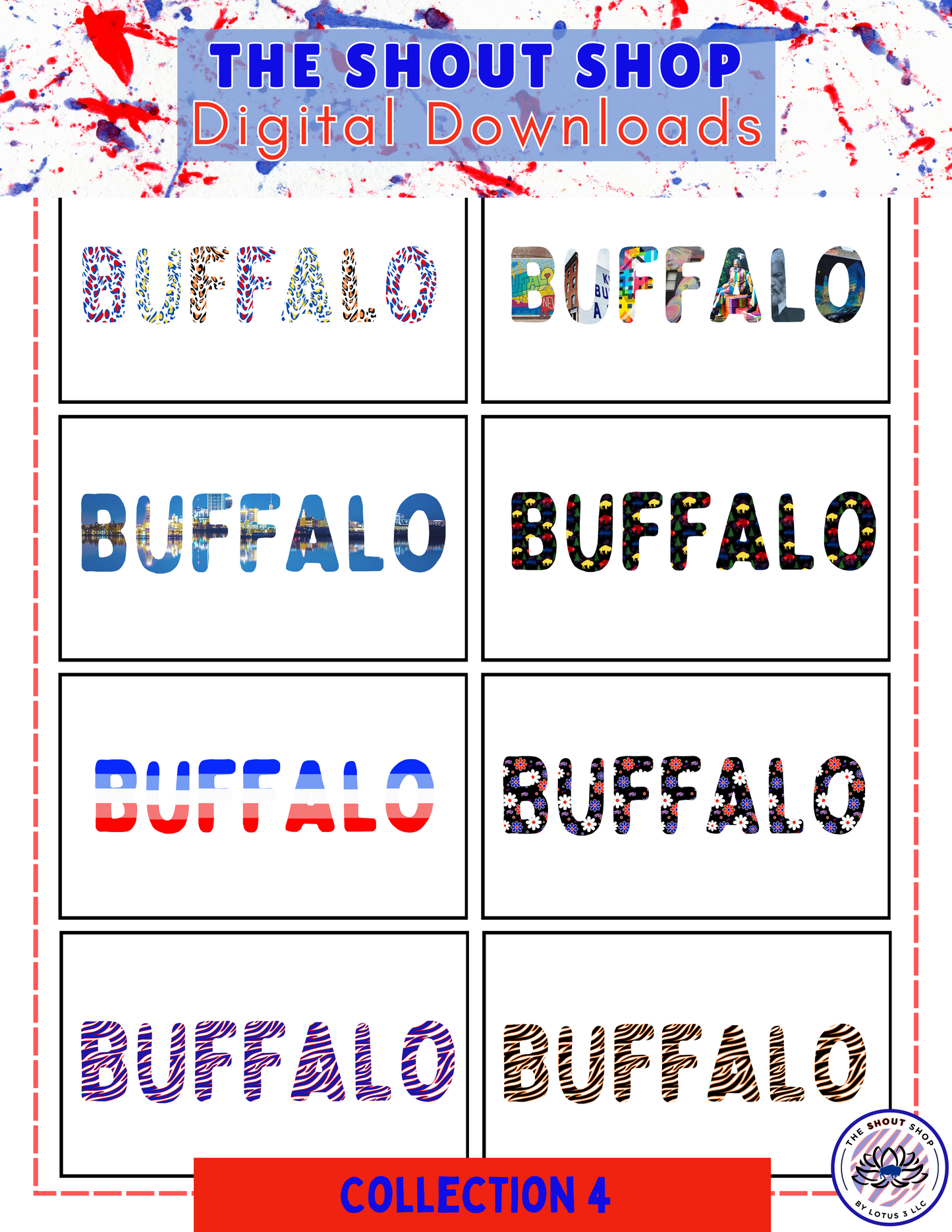 Buffalo Sports Digital Downloads MEGA COLLECTION ALL 13 COLLECTIONS: INCLUDES OVER 100 BUFFALO THEMED DIGITAL DOWNLOAD FILES THAT COME IN PNG FORMAT