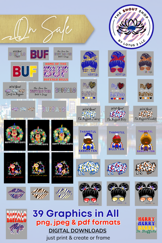 Buffalo Holiday Graphic set #1 (38 Graphics in All)